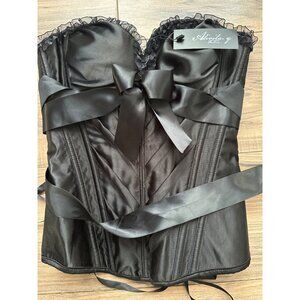 NWT Corset Top Womens M Black Dark Romantic Coquette Whimsigoth Gothic Fairy y2k